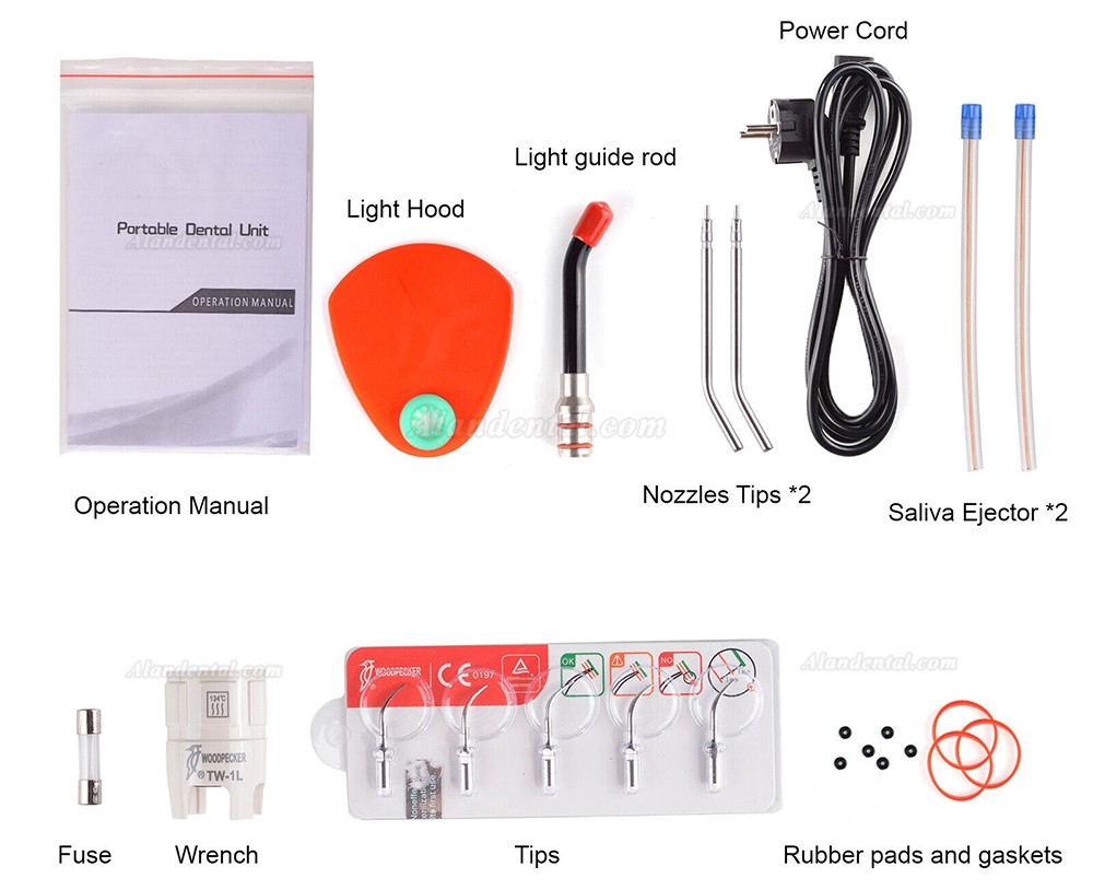 Getidy G13-B Portable Dental Unit With Air Compressor+ Curing Light Scaler 2/4H